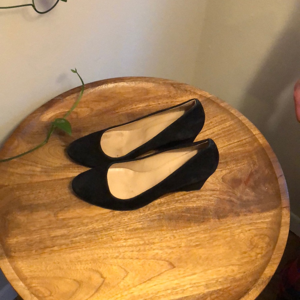 J.Crew Black Suede Martina Wedges